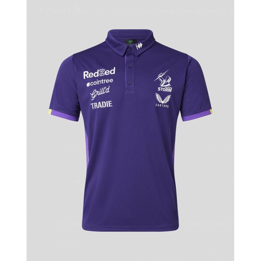 Melbourne Storm NRL Castore Media Polo Sizes S-6XL! T3