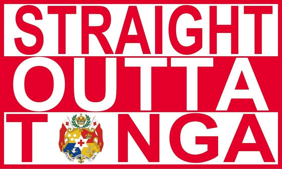 Tonga Rugby League Flag Straight Outta Tonga Royal Crest Flag 60cm x 90cm!