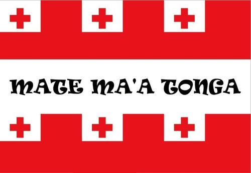 2 x Mate Ma'a Tonga Car Flag Mate Ma'a Flag 30cm x 45cm with Pole!