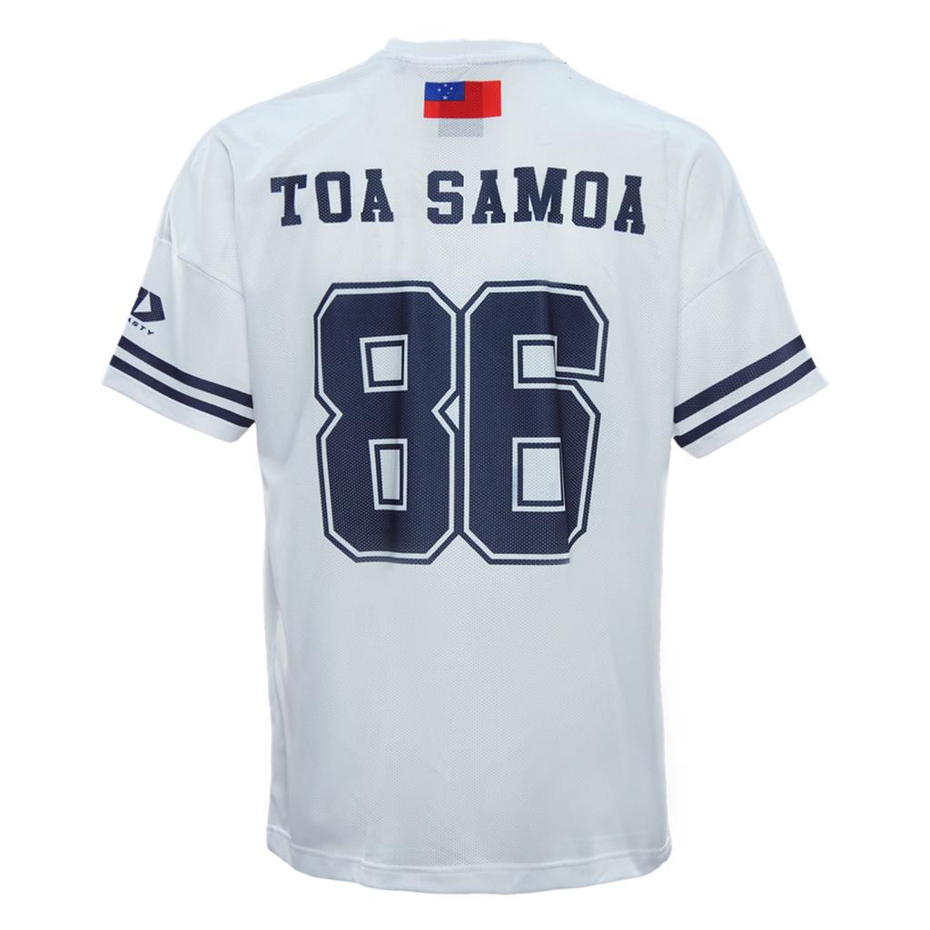 Toa Samoa Rugby League 2025 Players Dynasty White Oversized T Shirt Sizes S-3XL!