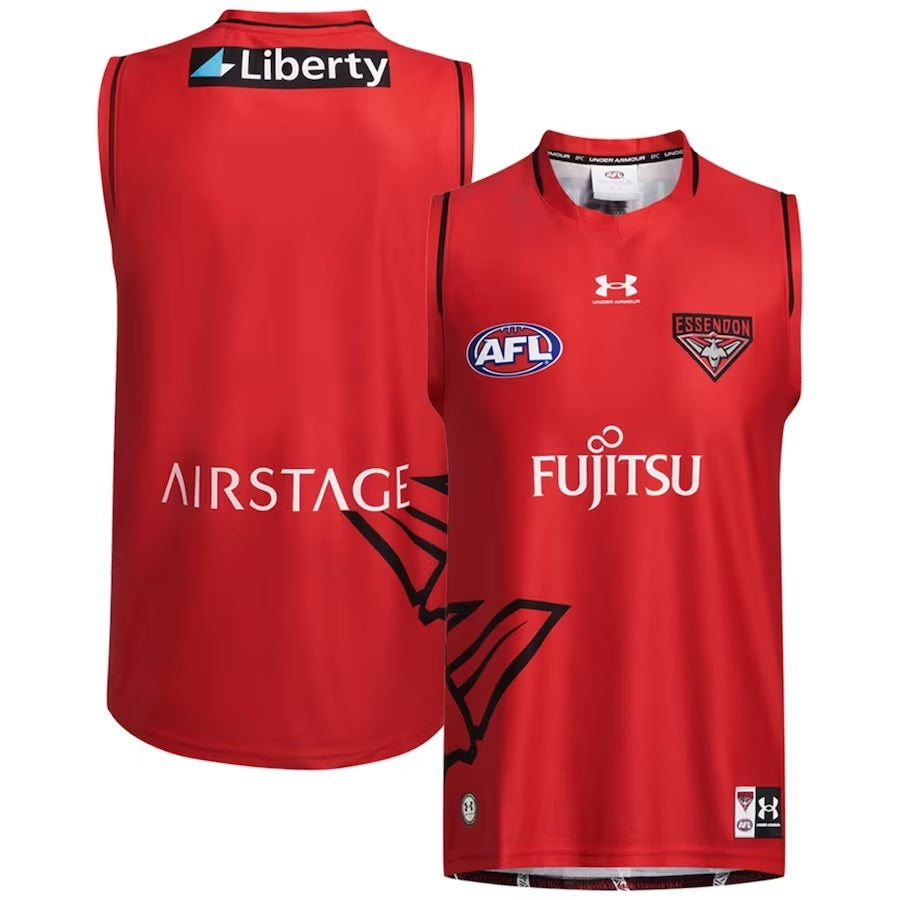 Essendon Bombers AFL Under Armour Red Training Guernsey Sizes S-3XL! T4