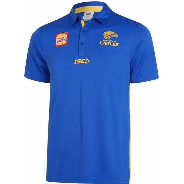 West Coast Eagles AFL 2019 ISC Players Media Polo Shirt Size S-5XL & Kids 8!