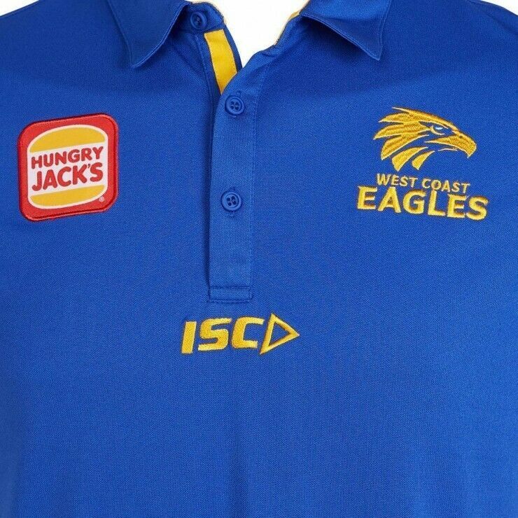 West Coast Eagles AFL 2019 ISC Players Media Polo Shirt Size S-5XL & Kids 8!