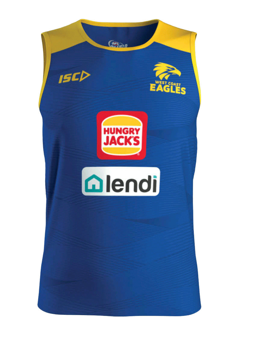 West Coast Eagles AFL 2020 ISC Players Training Singlet Size S-5XL!
