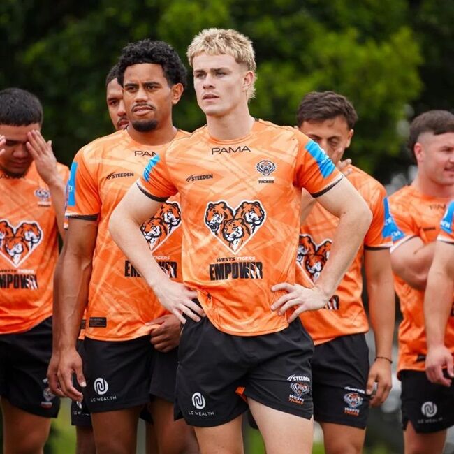 Wests Tigers NRL 2025 Steeden Players Training T-Shirt Sizes S-7XL!
